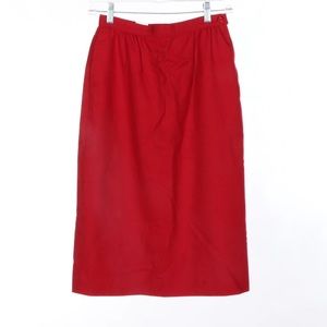 Red Pendleton Wool Skirt